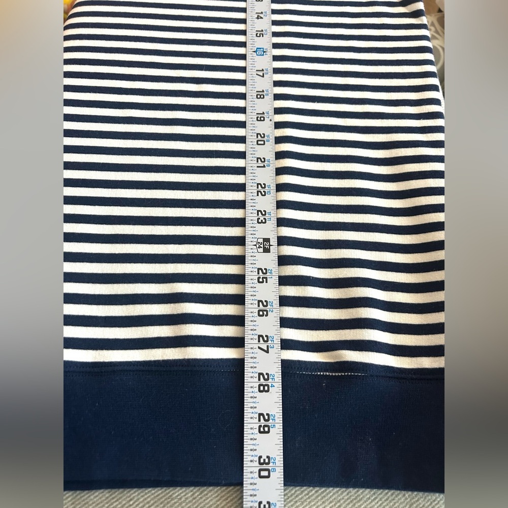 Lands End Serious Sweats Nautical Blue & White Mens Sweatshirt Sz M/T - Picture 9 of 9